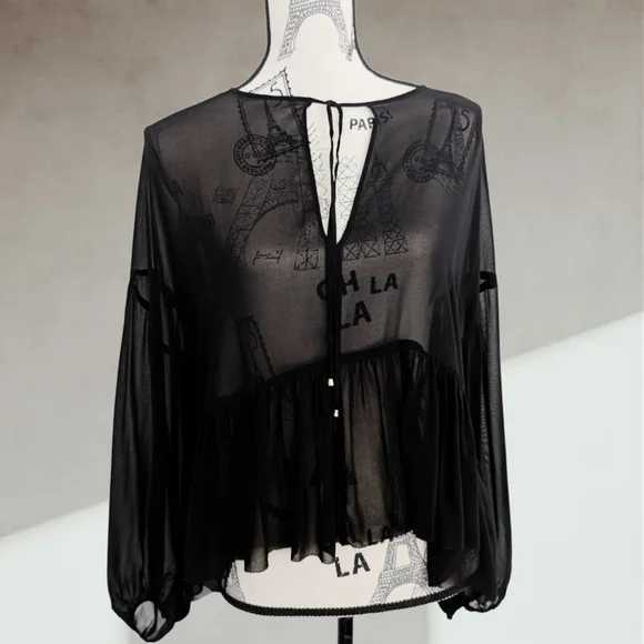 WILFRED sheer long sleeve blouse - Picture 2 of 5